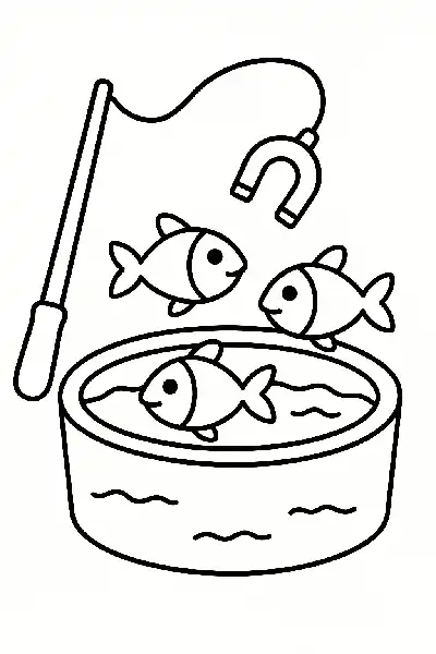 Angeln im Beobachtungsbecken