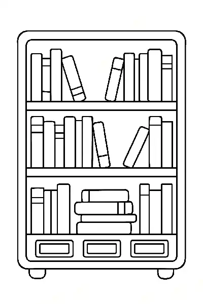 Bücherregal zum Ausmalen