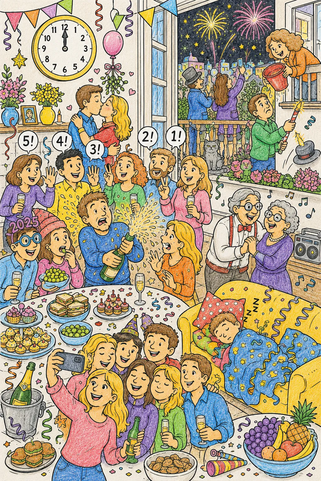 Wimmelbild: Die mittelalterliche Schule