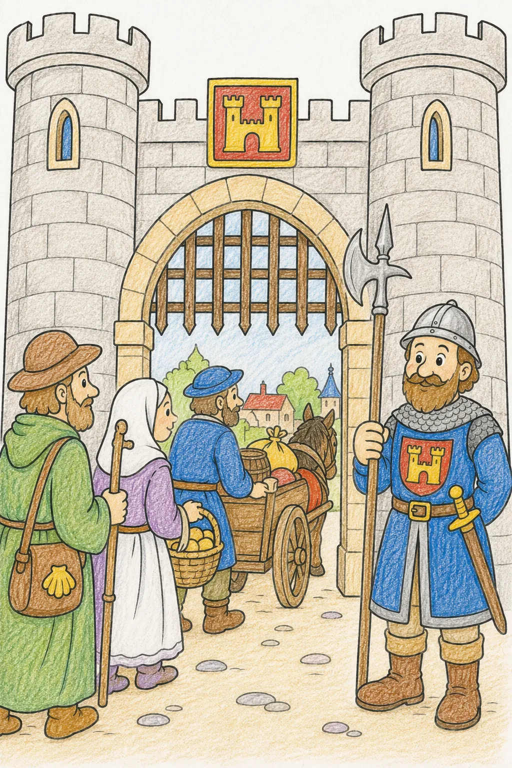 Der Torwächter an der Stadtmauer