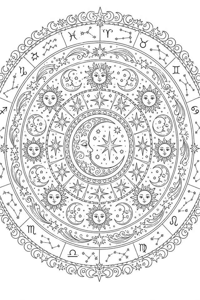 Mandala der Mond-Sterne-Magie