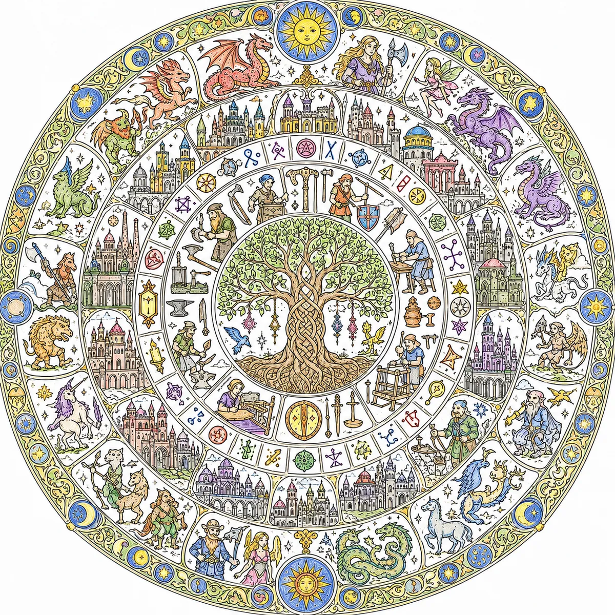 Mandala der Weltenbaumsymbolik – Das 1000. Motiv