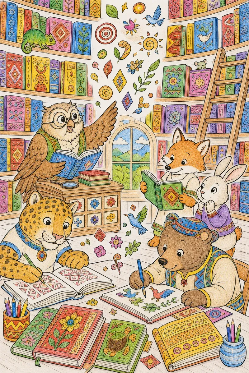 Volkskunst-Bibliothek mit Musterbüchern