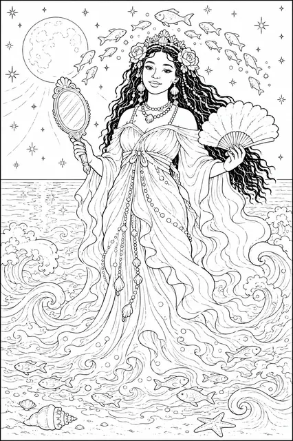 坎东布雷女神叶曼雅在海边