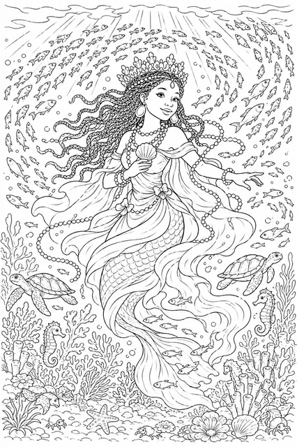 叶曼雅海洋女王与银色鱼儿共游
