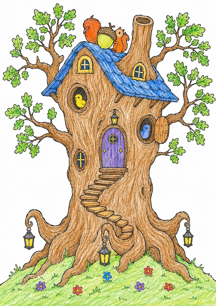 Haus, aus einem Baum gewachsen