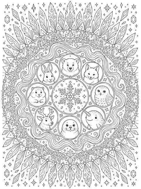 Polarlicht-Spirale als Mandala