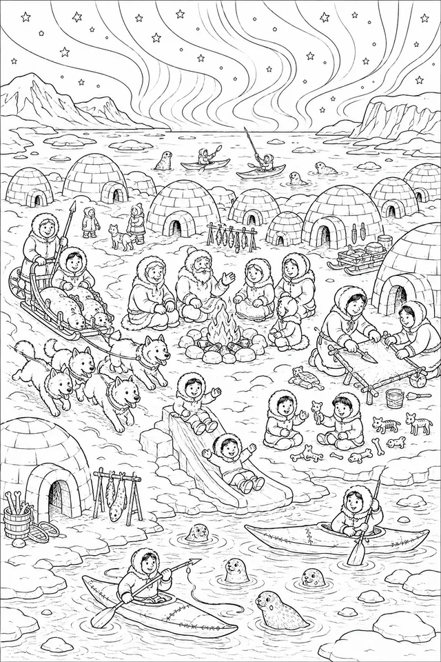 海象家族躺在浮冰上休息