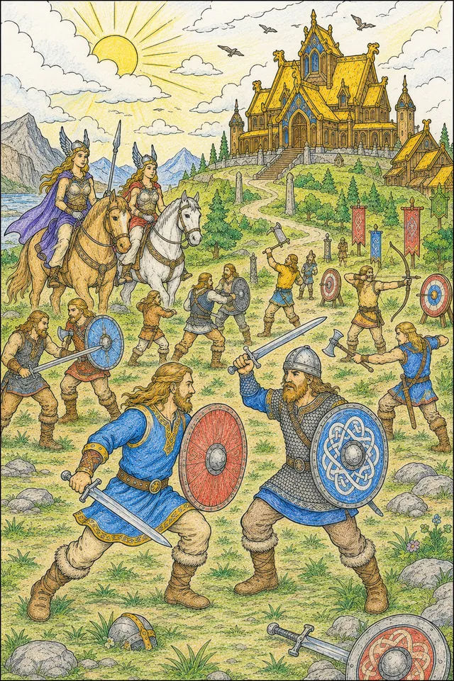 Die Einherjar – die Krieger Valhallas üben täglich, um bei Ragnarök zu kämpfen – So könnte es aussehen