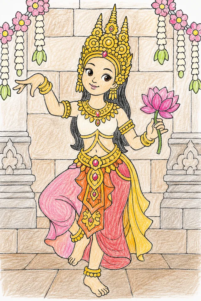 Apsara-Tänzerin tanzt den alten Tempeltanz in Angkor – So könnte es aussehen