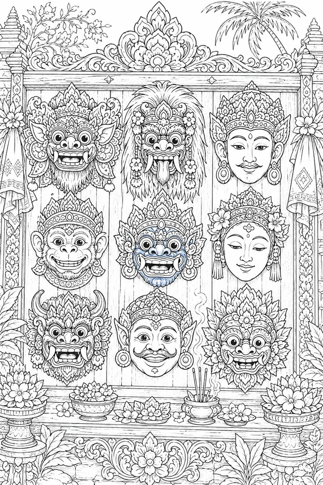 Pan-Asian Symbol Mandala with Signs from All Cultures