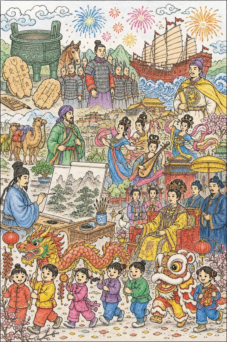 China durch die Dynastien: Wimmelbild der chinesischen Kulturen