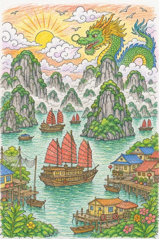 Halong-Bucht: Drachensage im magischen Morgennebel – So könnte es aussehen
