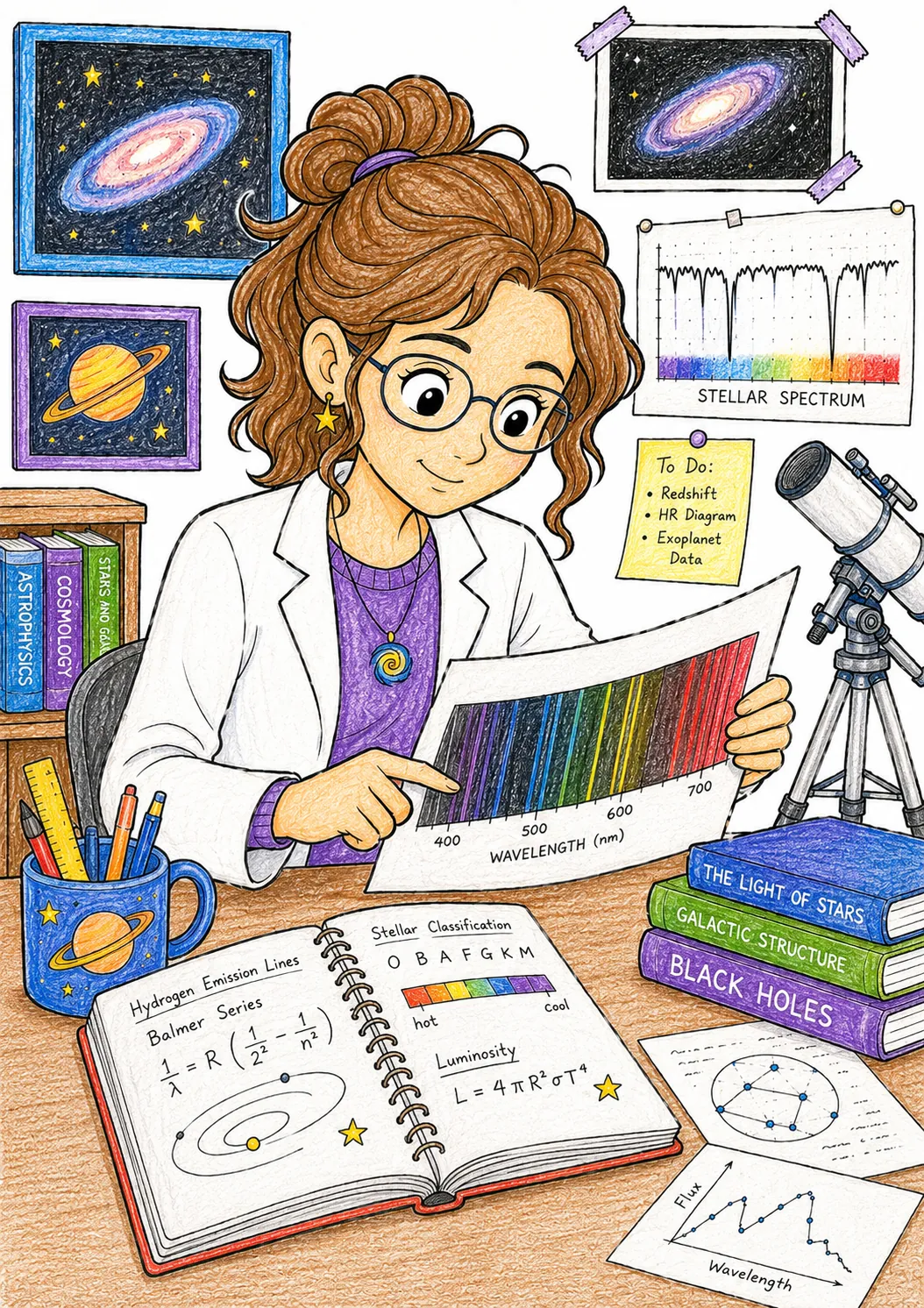 天体物理学家分析恒星光谱