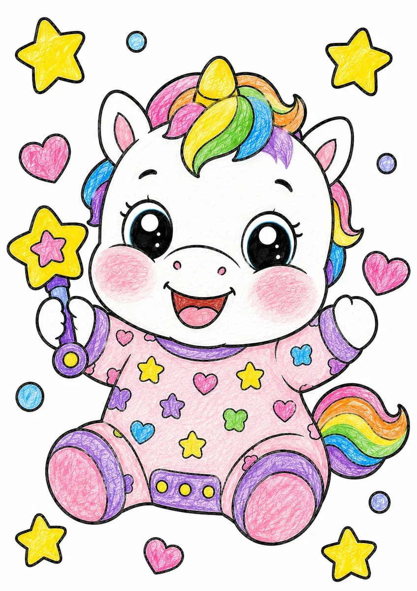 Das Baby-Einhorn im Glitzer-Strampler