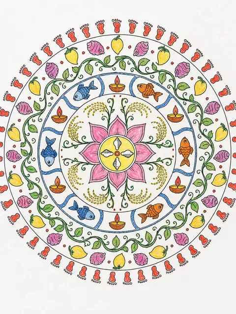 Das bengalische Alpana-Mandala – So könnte es aussehen