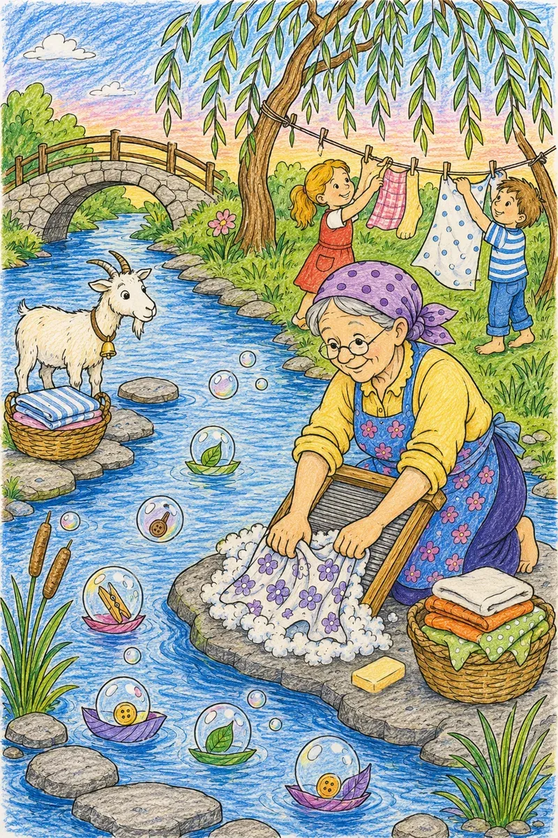 Die Wäscherin am Seifenfluss