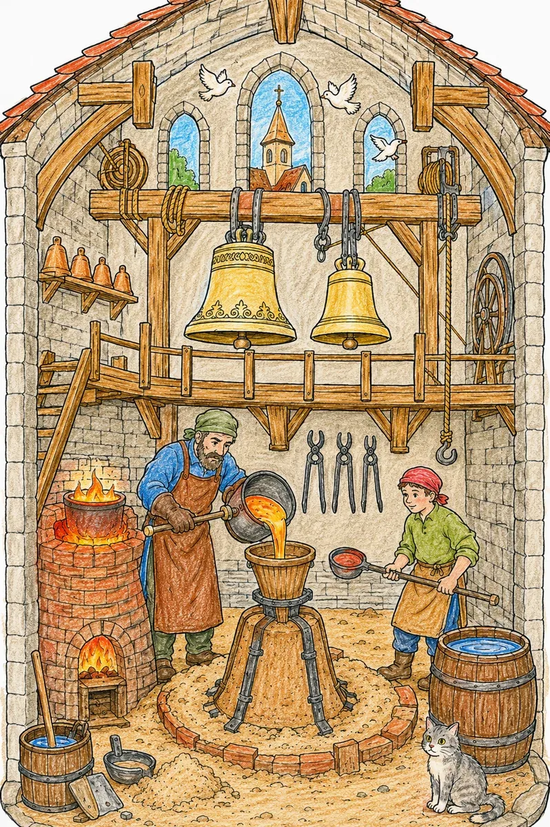 Der Glockengießer in der Werkstatt