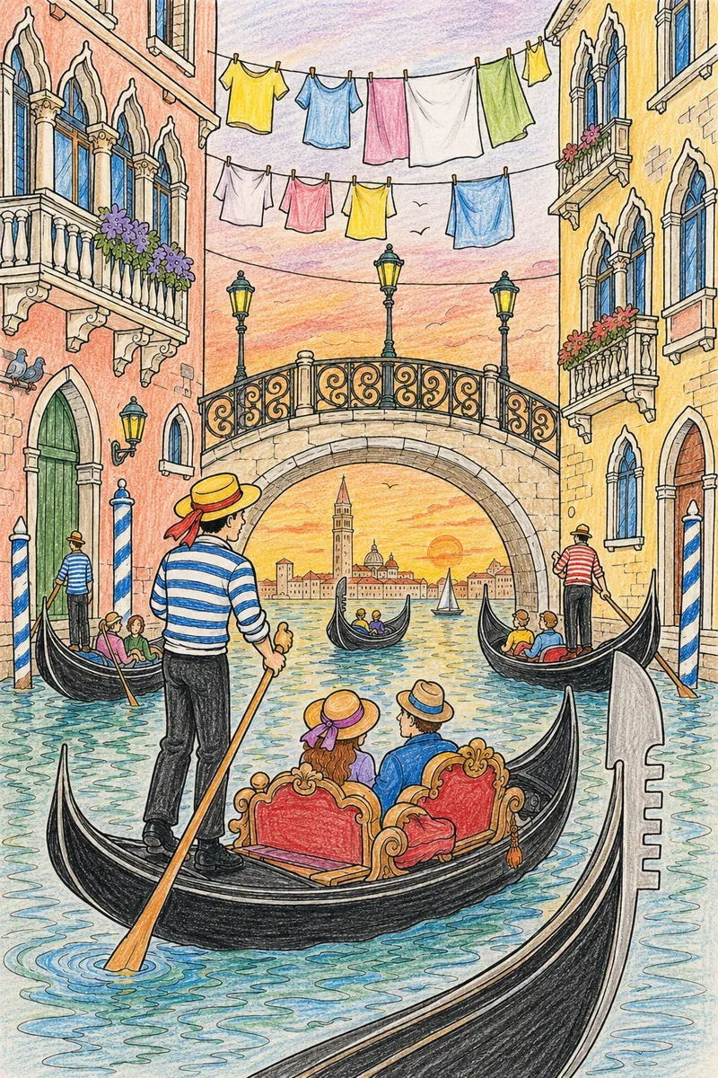 Der Gondoliere in Venedig