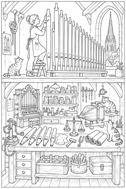 Die Orgelbauerin in der Werkstatt