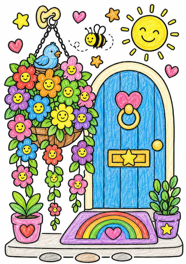 Die Blumenampel an der Haustür – So könnte es aussehen