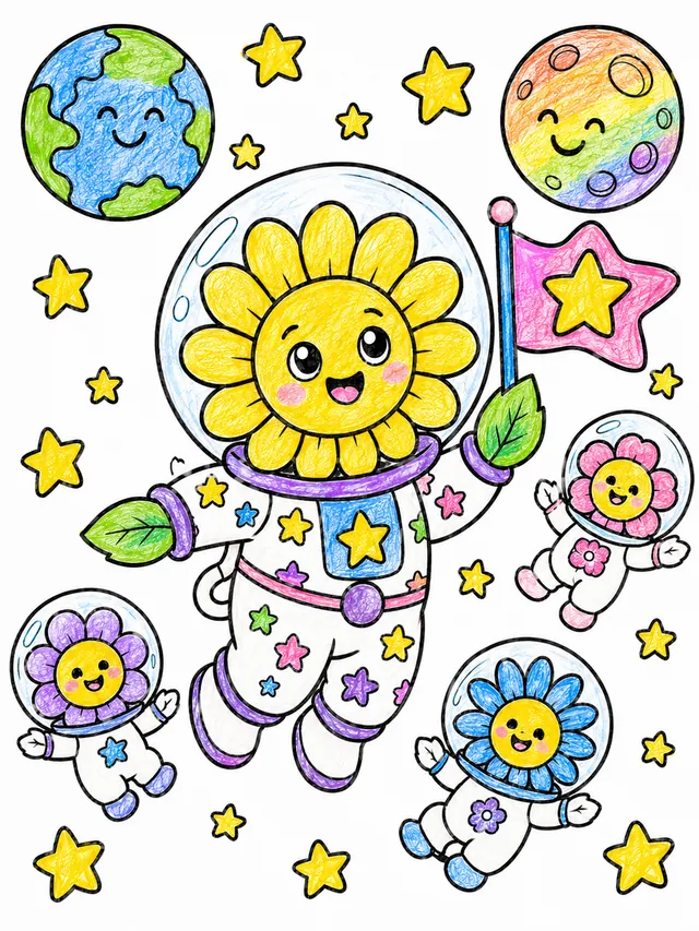 Die Blumen-Astronautin im Weltall – So könnte es aussehen