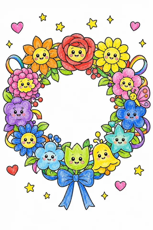 Ein Blumenkranz aus bunten Blüten – So könnte es aussehen
