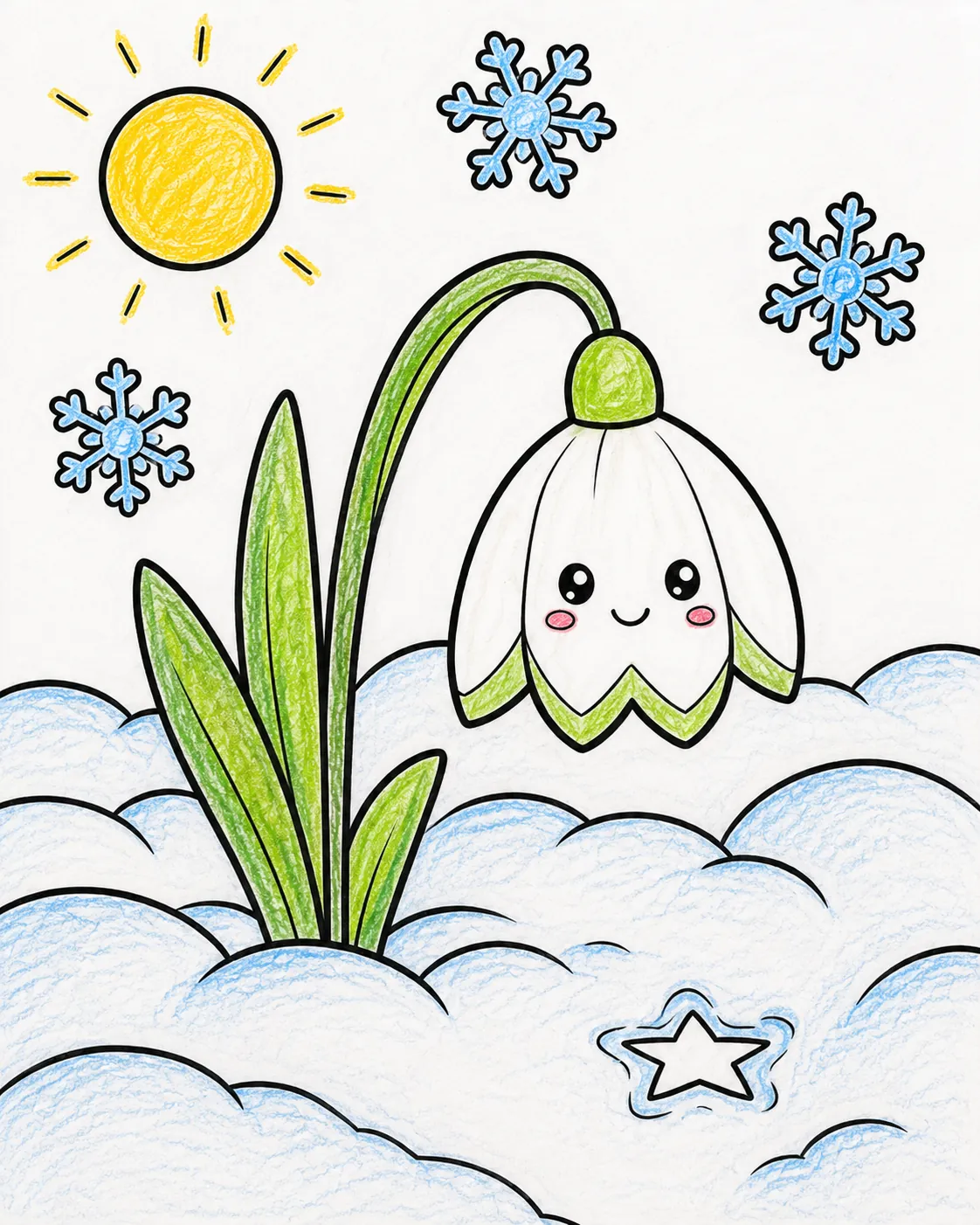 Das Schneeglöckchen im tiefen Winter