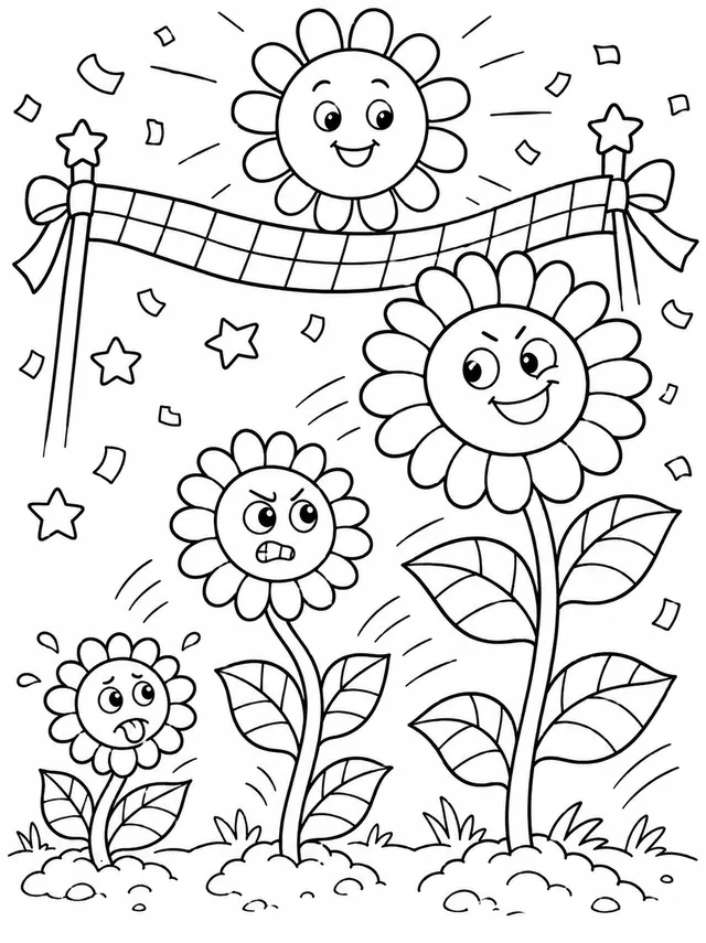 Die Sonnenblumen im Rennen zur Sonne