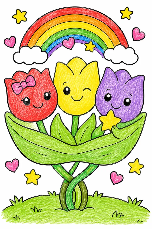 Drei Tulpen als beste Freundinnen – So könnte es aussehen