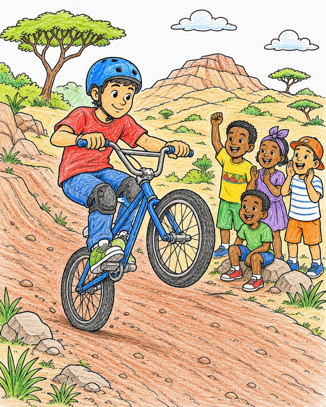 BMX-Fahrer meistert einen Dirt-Track in Südafrika