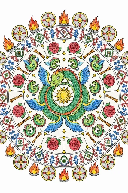 对称兹梅龙曼陀罗：八小龙环绕