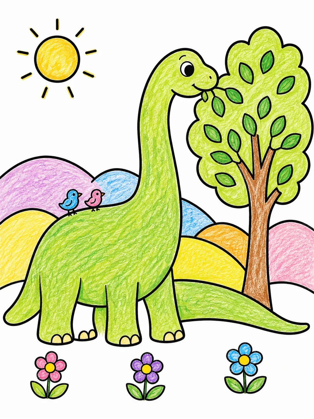The Brachiosaurus Eats from the Tree