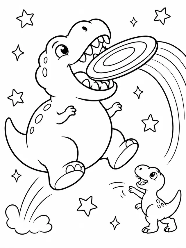 Der Allosaurus spielt Frisbee
