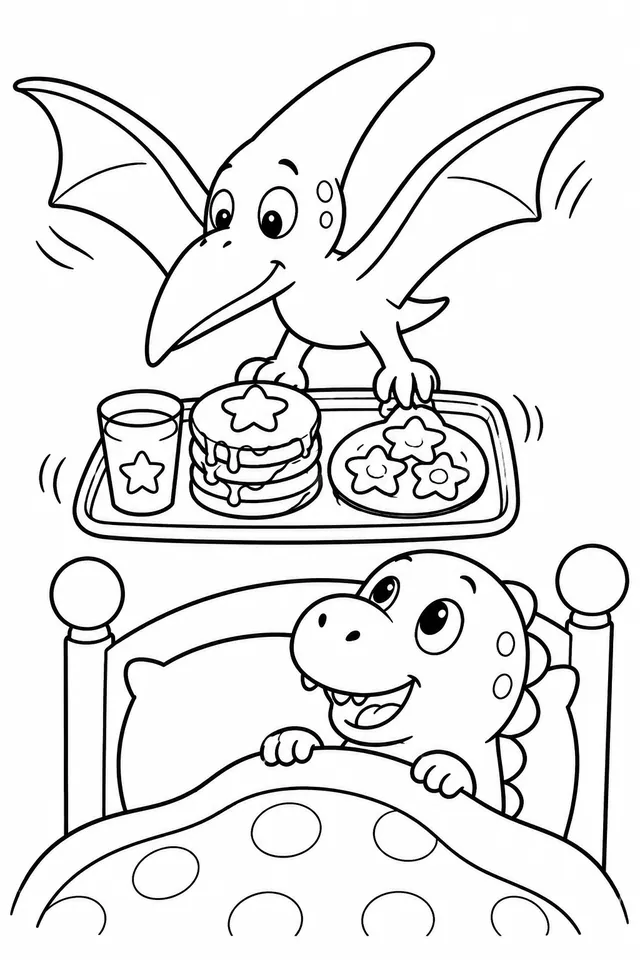 Der Pterodaktylus bringt das Frühstück ins Bett