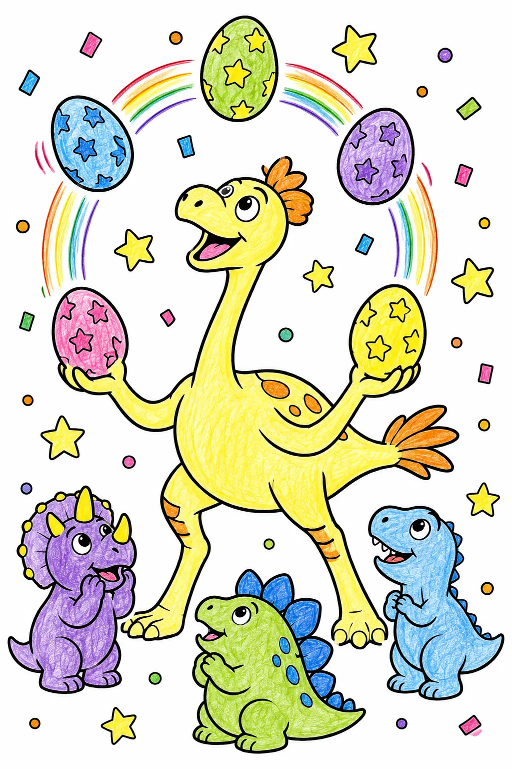 Der Gallimimus jongliert Sterneneier