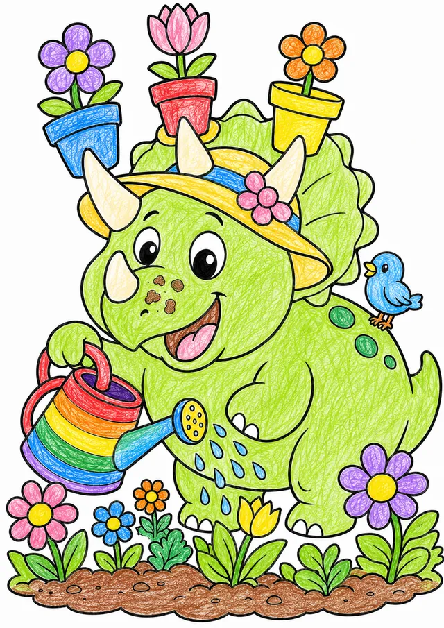 Der Triceratops als Gärtner – So könnte es aussehen