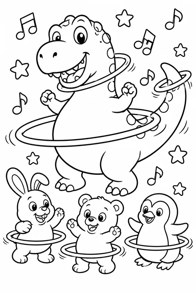 Der Allosaurus beim Hula-Hoop