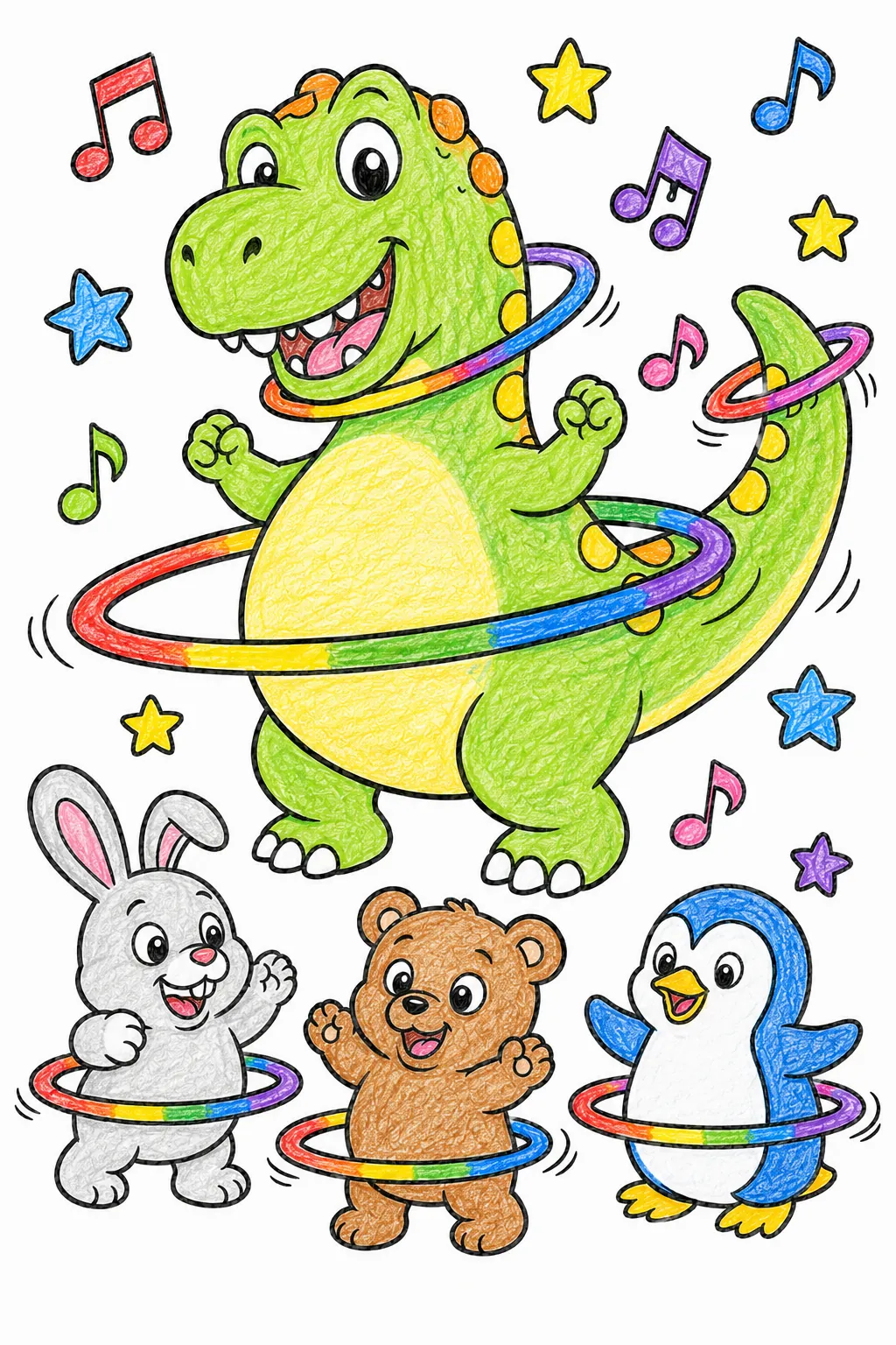 Der Allosaurus beim Hula-Hoop