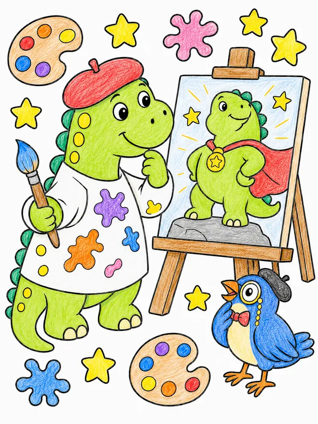 Der Iguanodon als Kunstmaler – So könnte es aussehen