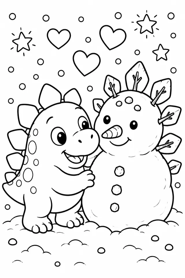 恐龙宝宝堆恐龙雪人