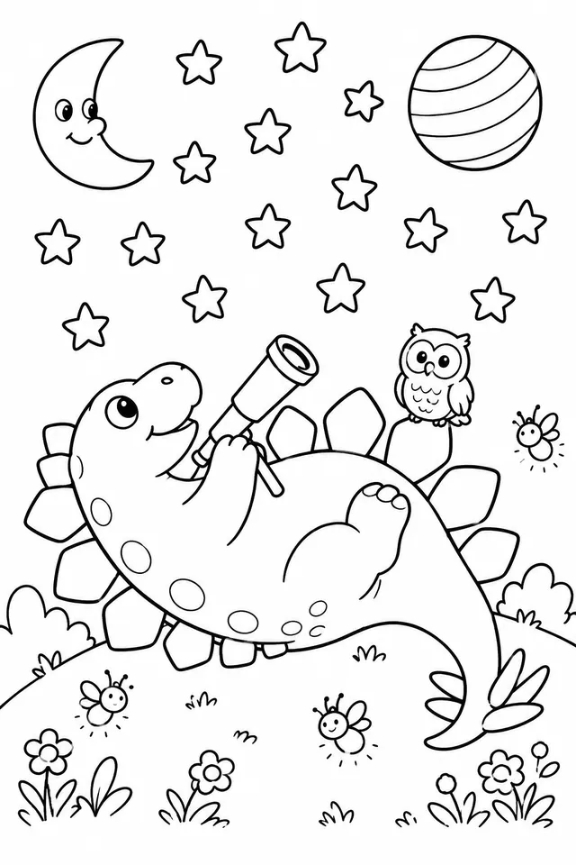 Der Stegosaurus beim Sternegucken
