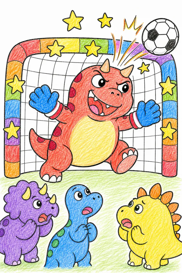 Der Carnotaurus als Fußball-Torwart – So könnte es aussehen