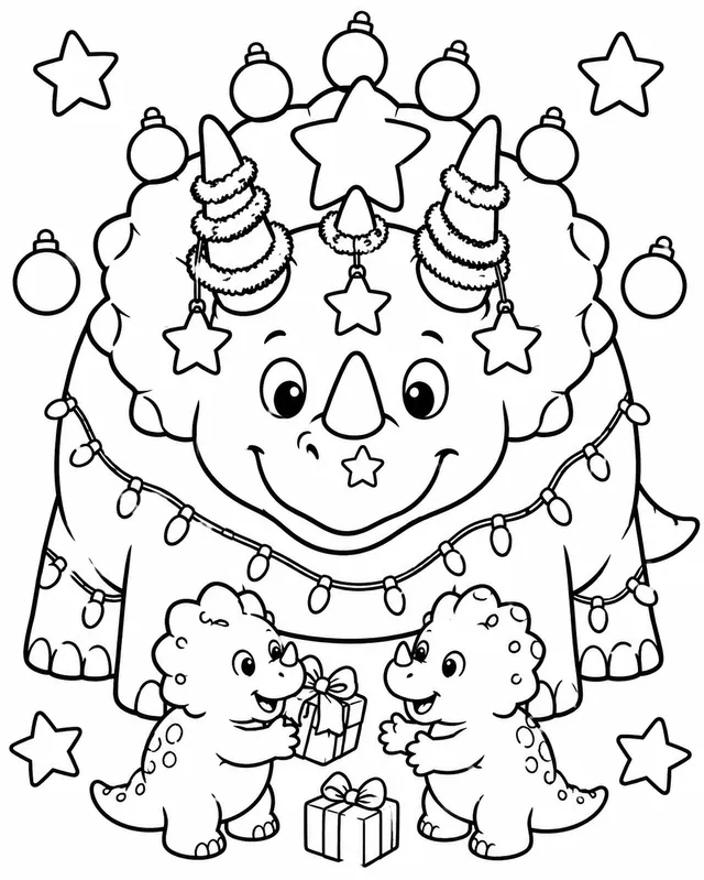 Der Triceratops als Weihnachtsbaum