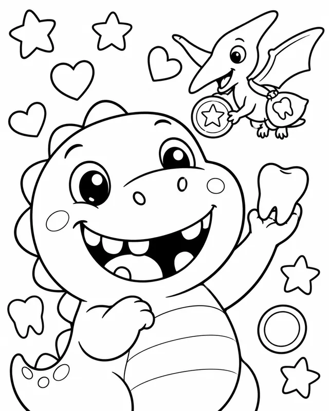 Das Baby-Dino verliert seinen ersten Zahn