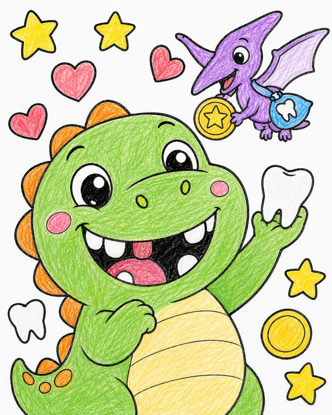 Das Baby-Dino verliert seinen ersten Zahn