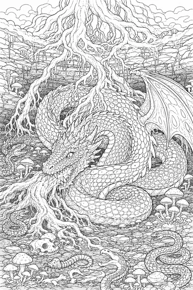 尼德霍格，地狱之龙，啃噬世界树伊格德拉希尔的根