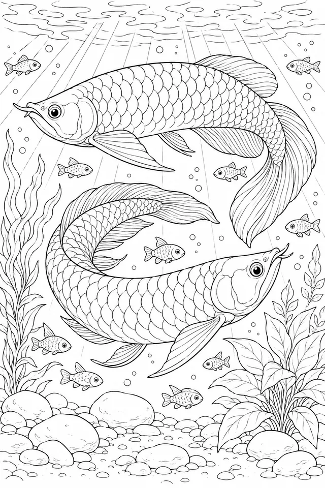Drachenfisch-Pärchen tanzt im Strom