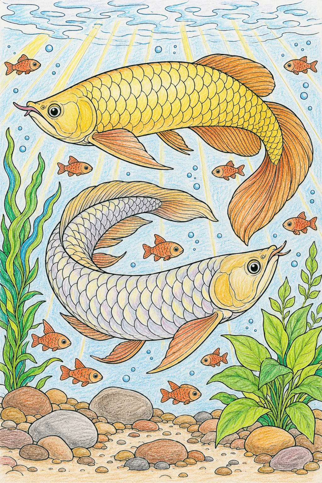 Drachenfisch-Pärchen tanzt im Strom