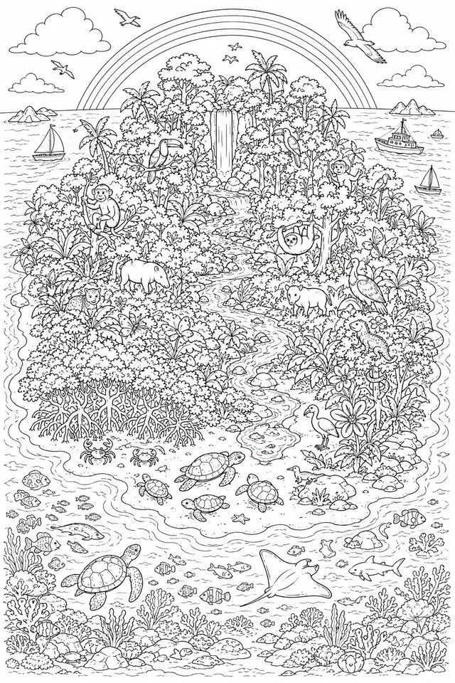 丛林岛屿全景